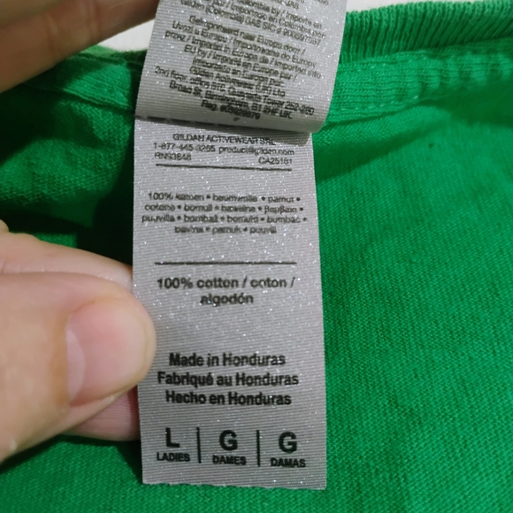 Gildan Green Tee with White Letter M - Picture 4 of 7